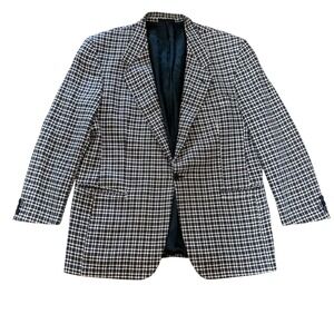 Vintage V2 by Versace Houndstooth Blazer Black White Mens 52R Union USA Made 80s